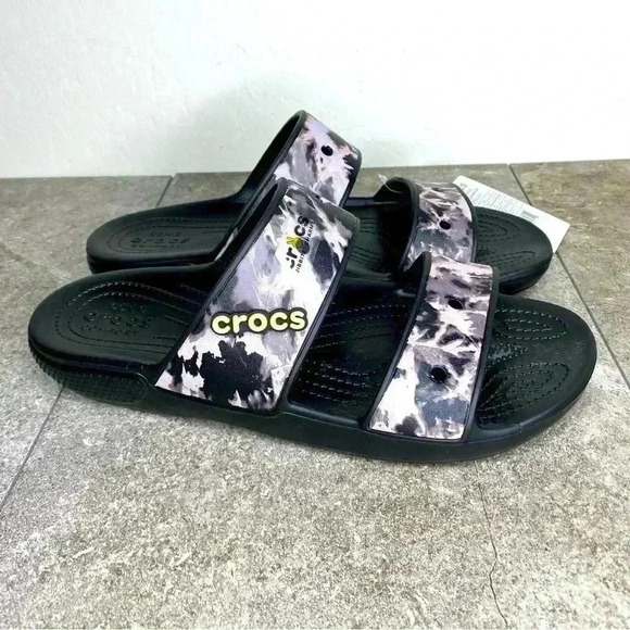 NWT Crocs Bleach Dye Sandals M 10 W 12 - Picture 1 of 6